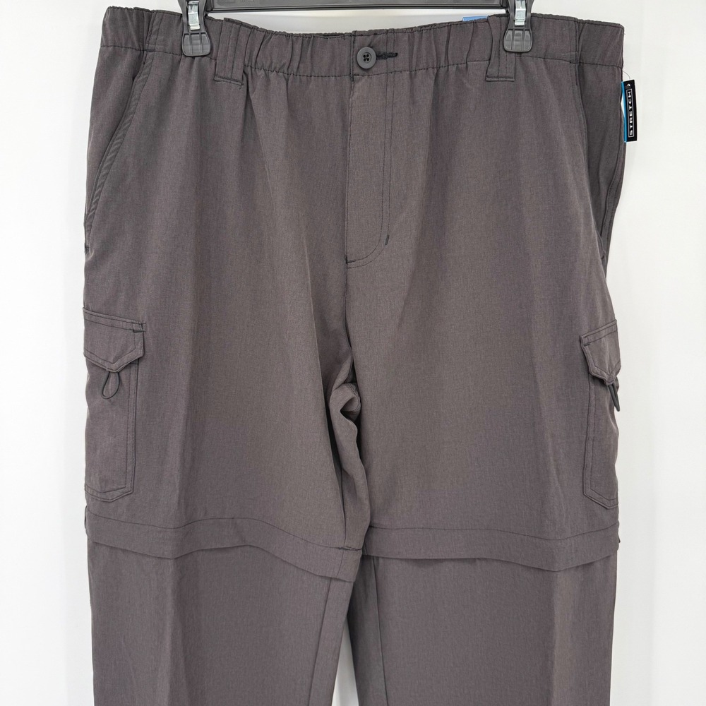 Reel Legends Convertible Pants Men XL Black Mackerel Zip Off Cargo Stretch 32x32